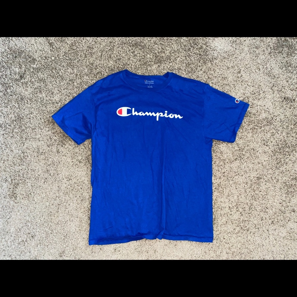 Blue Champion script Tee